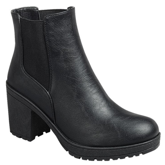 New Black Chelsea Lug Combat Ankle Boots Booties - Picture 1 of 5